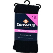 Wholesale - 1pk NAVY DETAILS CABLE KNIT TIGHTS SIZE 7-10, UPC: 701570791441